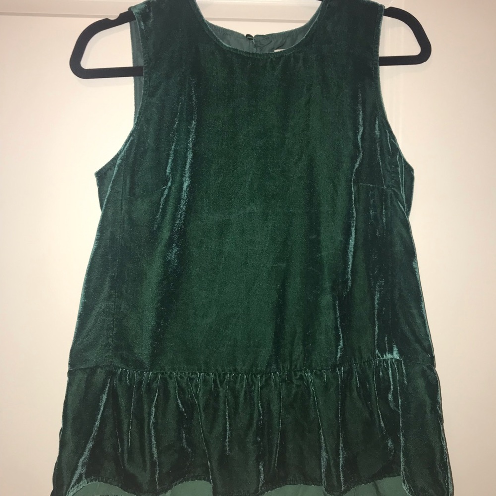 J. Crew Green Velvet Blouse 💚